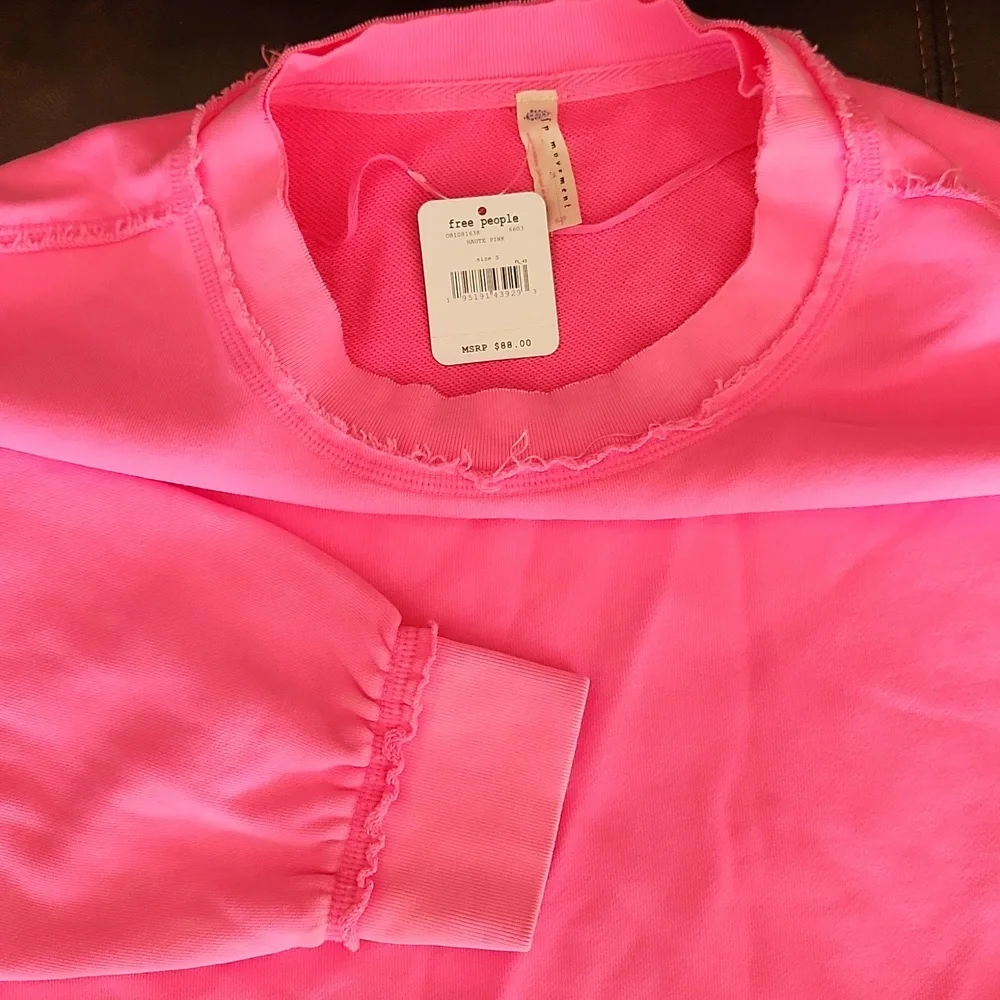 NWT ❗️ Free people houte pink oversize small S with pockets sweater - Picture 12 of 16